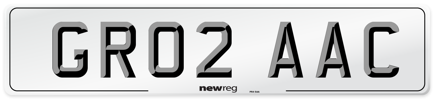 GR02 AAC Number Plate from New Reg